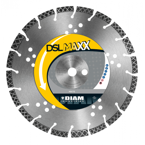 Disque diamant DSLMAXX béton acier asphalte Ø 230 x 22,23 mm - DIAM INDUSTRIES