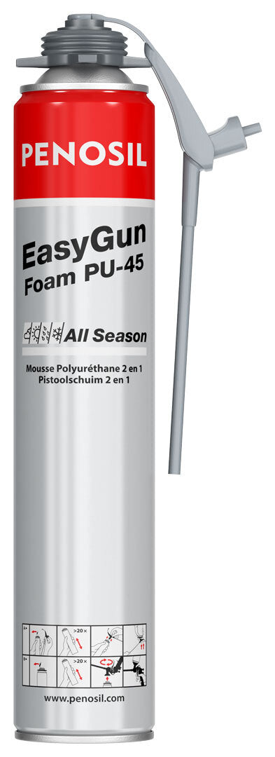 EasyGun PU-45 mousse PU, toutes saisons à usage manuel et pistolable - 750ml - PENOSIL