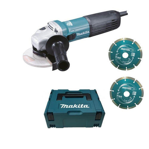 Meuleuse d'angle Ø125mm 1100W et 2 disques diamants dans coffret Makpac - MAKITA GA5030RKDJ