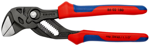 Pince-clé noire tête polie 180mm - Capacité 40mm - KNIPEX 86 02 180