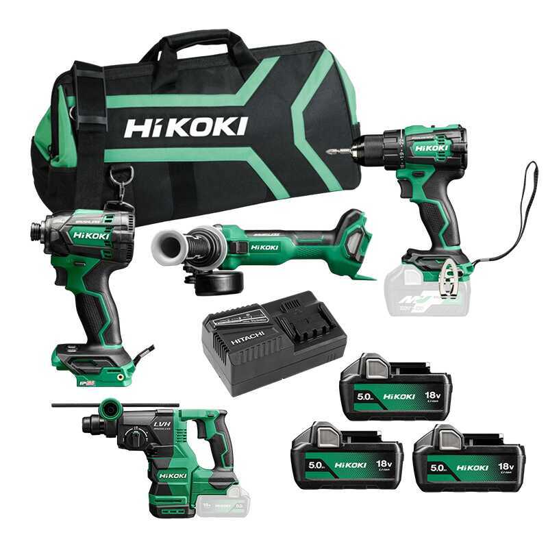Pack 4 outils sans fil 18V (3x5.0 Ah) avec sac - HIKOKI KC18DEWHZ