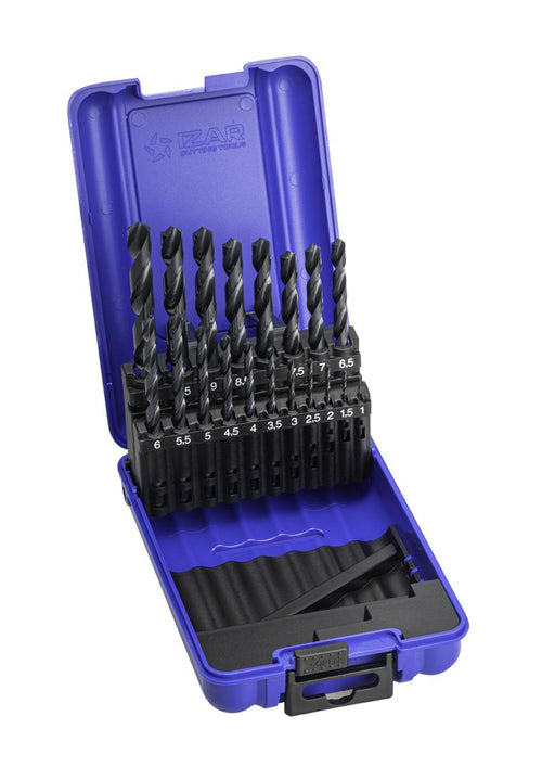 Coffret 19 forets HSS DIN338N - 1 à 10 mm par 0.5 mm - IZAR 1010