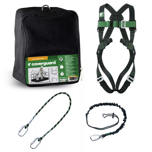 Kit antichute pour nacelle avec harnais de sécurité 2 points, longe de retenue 1 m et porte-outils – COVERGUARD 7MEWP30NSI