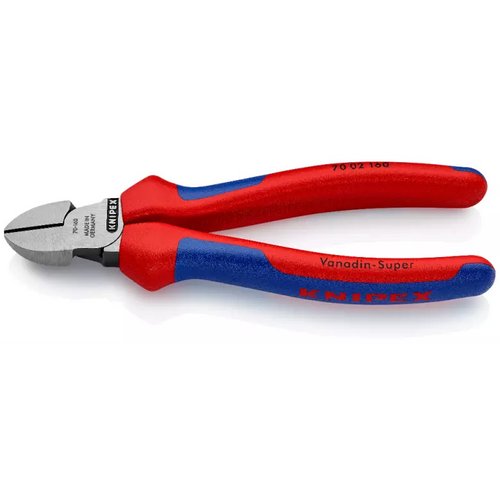 Pince coupante de côté, 160 mm, capacité 4mm - Tête étroite - Gainage bi-matière - KNIPEX 70 02 160
