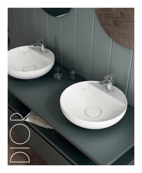 Vasque à poser céramique rond DIOR Diam.42 cm blanc brillant - LPP