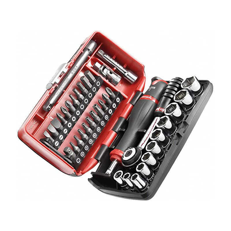 Coffret de douilles 1/4" avec set de vissage (38 pcs) - FACOM R2NANO