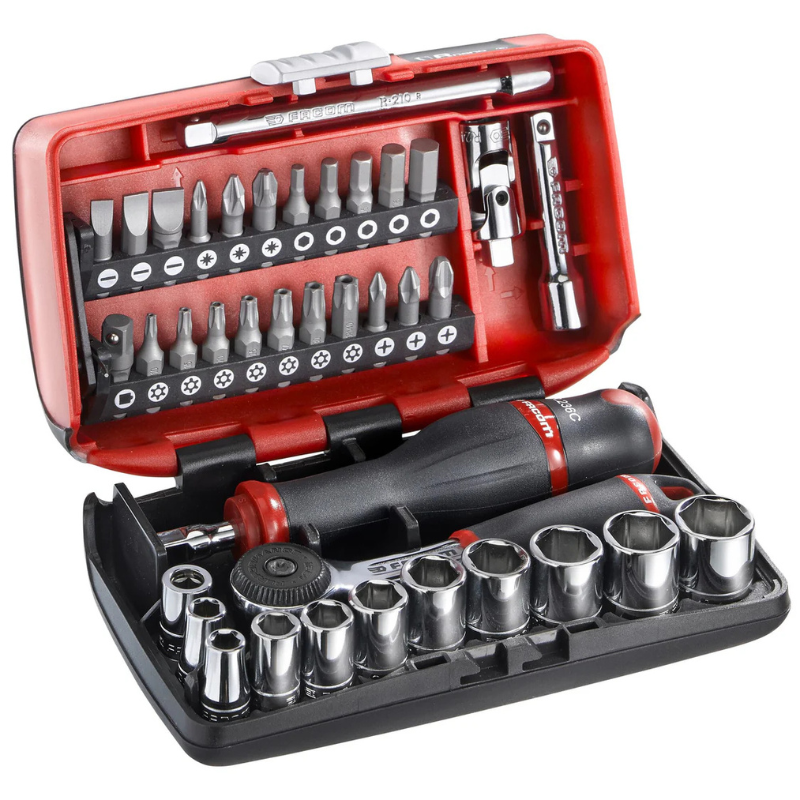 Coffret douilles 6 pans métriques et embouts 38pcs 1/4'' - FACOM R2NANOPB
