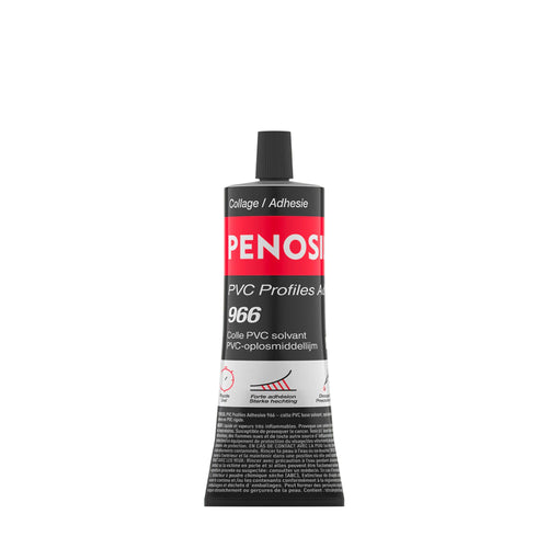 Colle PVC transparent solvantée pour profilés et assemblages PVC, haute viscosité et pouvoir garnissant – PENOSIL 966