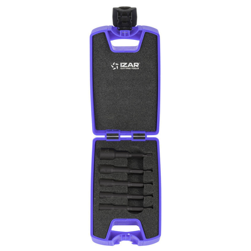 Coffret de 5 pièces embouts de vissage 1/4 - 6 / 7 / 8 / 10/ 13mm - IZAR 69751