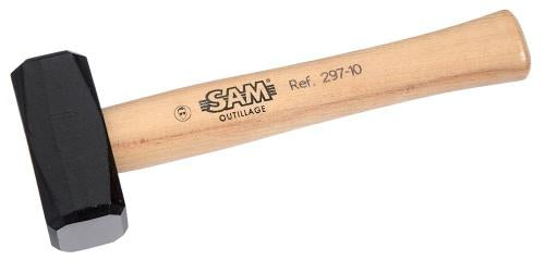 Massettes carrées à tête forgée 1kg - manche frêne droit - SAM OUTILLAGE 297-10
