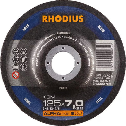 Disque à meuler acier KSM Rhodius 125 x 7.0 x 22.23 mm