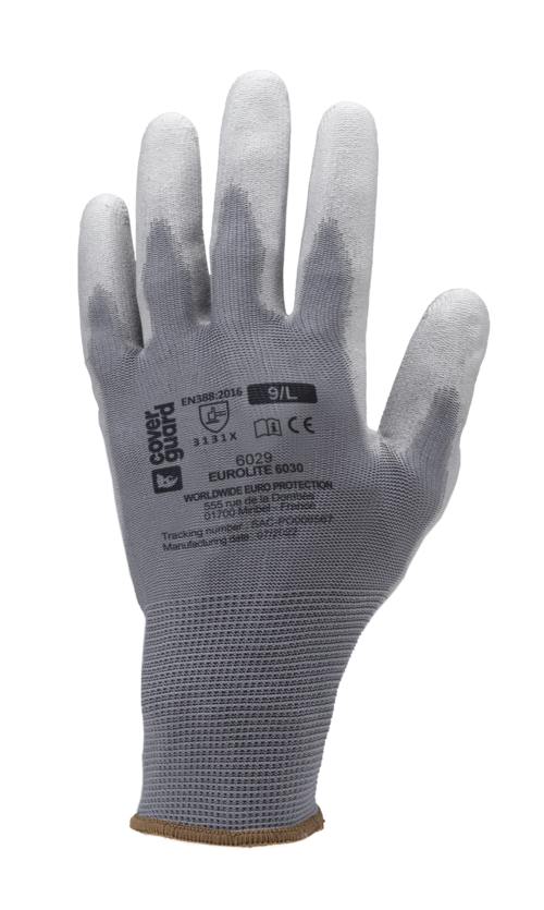 Gant manipulation fine Eurotechnique Gris - Taille 9 - COVERGUARD 6029