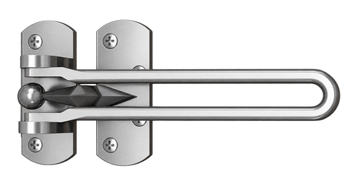 Entrebâilleur de porte chromé avec chaîne de sécurité, verrou de protection pour porte d’entrée – LPP BA130K
