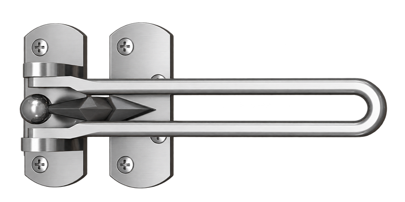 Entrebâilleur de porte chromé avec chaîne de sécurité, verrou de protection pour porte d’entrée – LPP BA130K