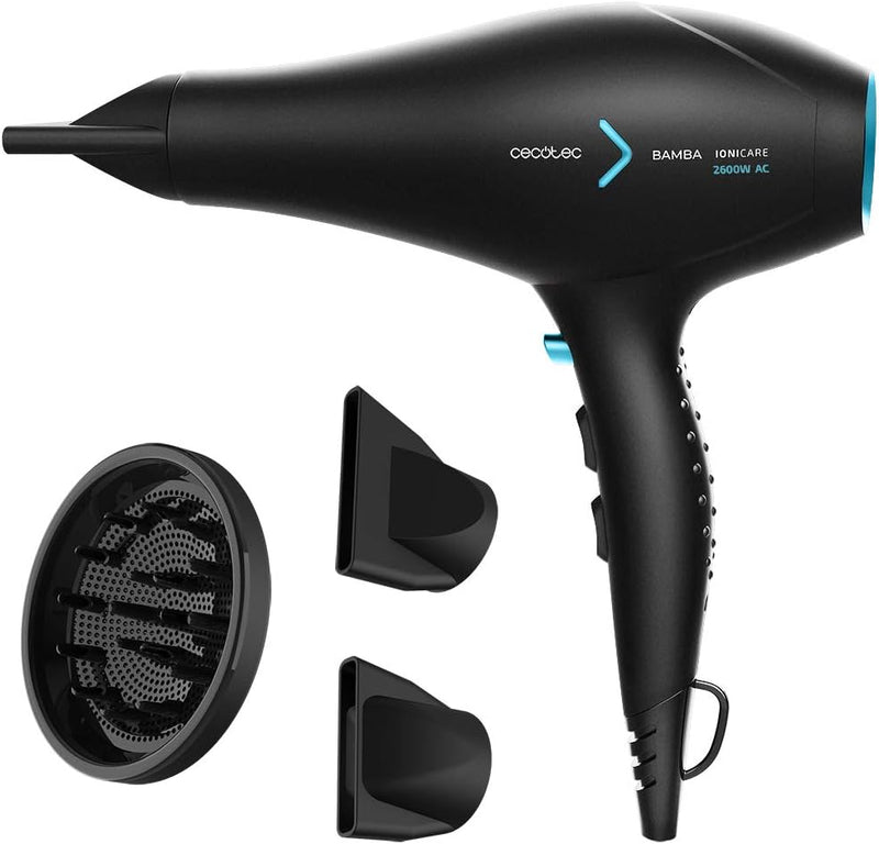 Sèche-cheveux 2600 W, buses de précision, diffuseur pour un grand volume, réglage de température et vitesse - CECOTEC 04204