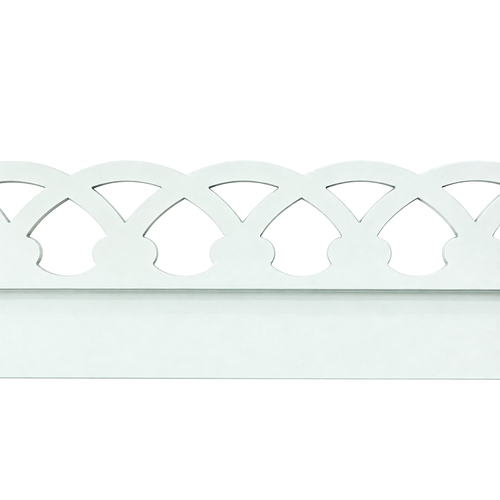 Lambrequin décoratif en acier pour façade et toiture – Blanc RAL 9002 – Longueur 2 m – LPP KAMAIL