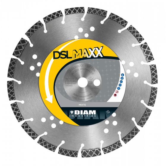 Disque diamant DSLMAXX béton acier asphalte Ø 230 x 22,23 mm - DIAM INDUSTRIES