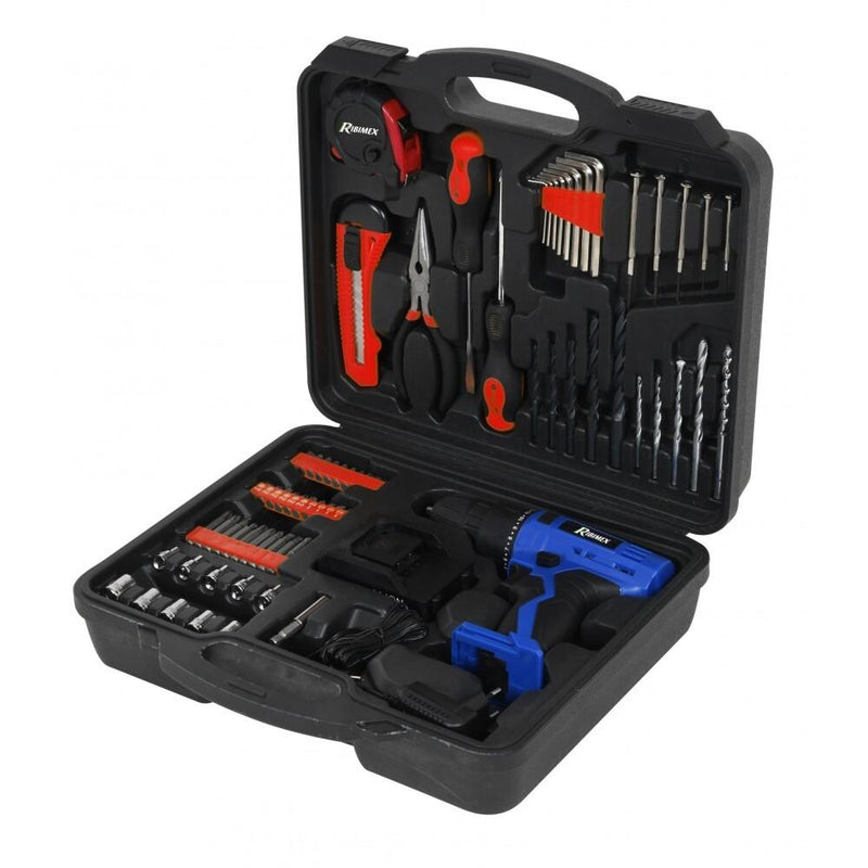 Coffret Perceuse-visseuse à batterie 12 V - RIBIMEX - PRLPV120KIT
