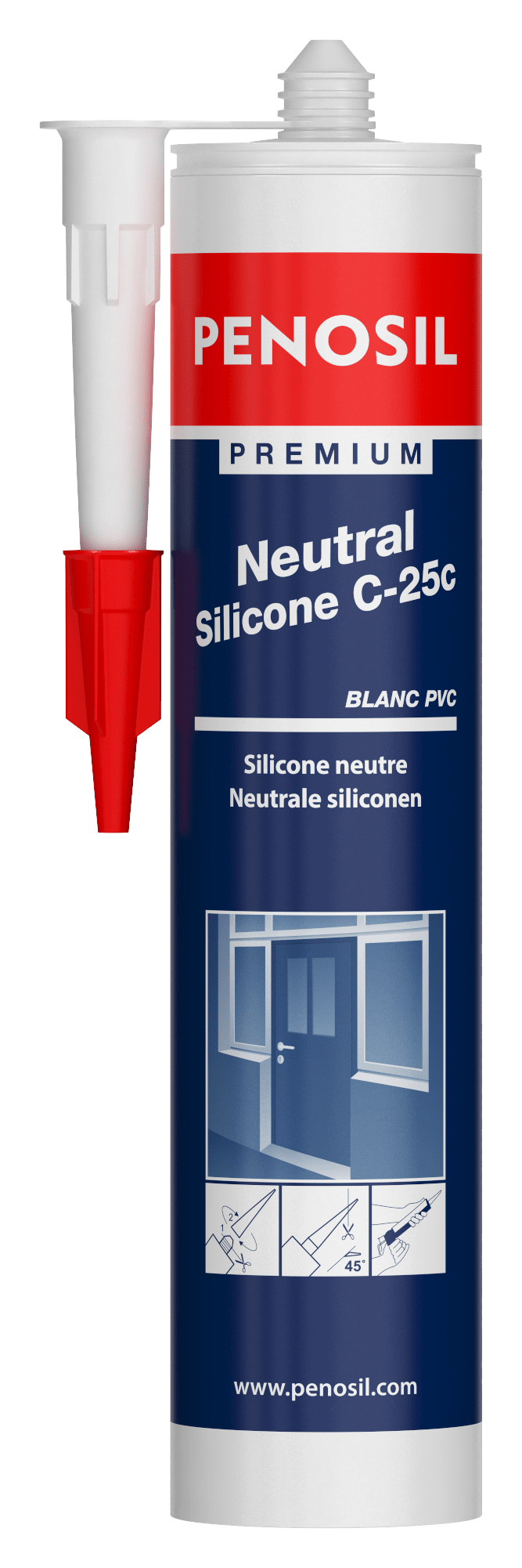 PENOSIL Premium Neutral Silicone C-25 silicone neutre bâtiment - couleur blanc - 300ml