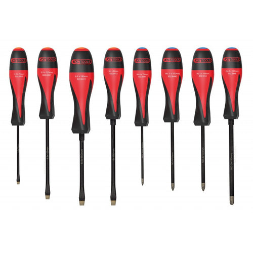 Jeu de 8 tournevis ULTIMATEgrip, Fente - PZ  - KS Tools 922.6440