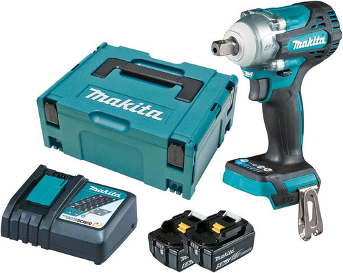 Boulonneuse à chocs sans fil 18V Li-ion 300 Nm carré 1/2 '' + 2 batteries 5Ah + chargeur rapide - MAKITA DTW301RTJ
