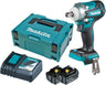 Boulonneuse à chocs sans fil 18V Li-ion 300 Nm carré 1/2 '' + 2 batteries 5Ah + chargeur rapide - MAKITA DTW301RTJ