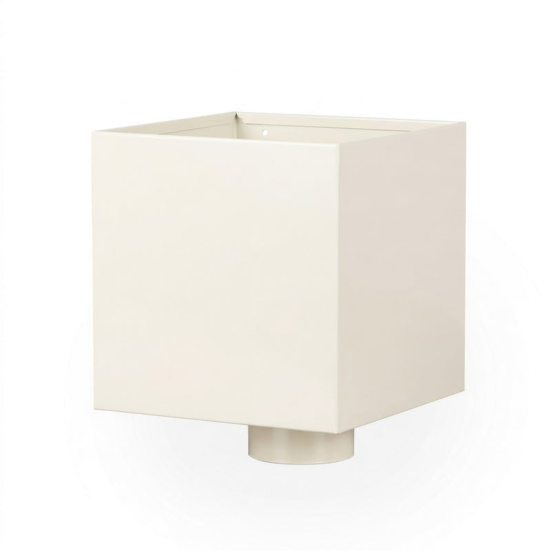 Boite à eau Blanc RAL 9002 200 x 200 Sortie Ø 80 avec grille anti-feuilles – LPP