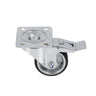 Roulette pivotante avec frein diamètre 80 mm ou 100 mm en caoutchouc noir - LPP