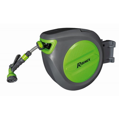 Dévidoir enrouleur d'arrosage "Acquaroll20+" automatique avec 20M de tuyau diamètre 15mm - RIBIMEX PRD23P