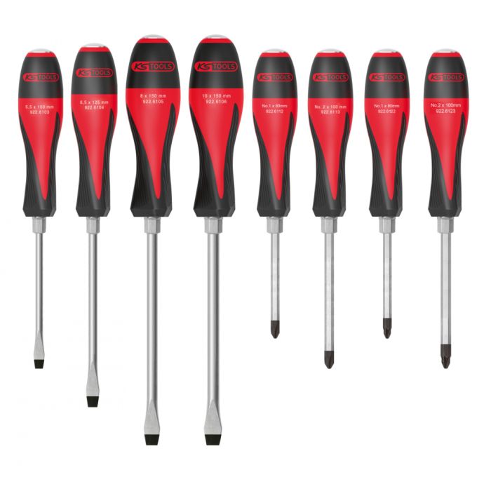 Jeu de 8 Tournevis ULTIMATE MAX 5,5 à 10 mm - PH1 - PH2 - PZ1 - PZ2 - KS TOOLS 922.6130