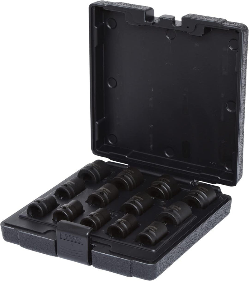 Jeu de douilles à chocs 12 pans 1/2" 13 pcs" - 10 à 24 mm - KS Tools 515.0900