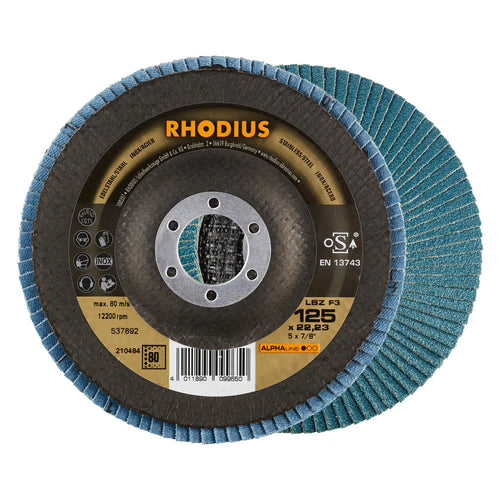 Disques à lamelles inclinée LSZ F3 125 mm Grain 60 - RHODIUS