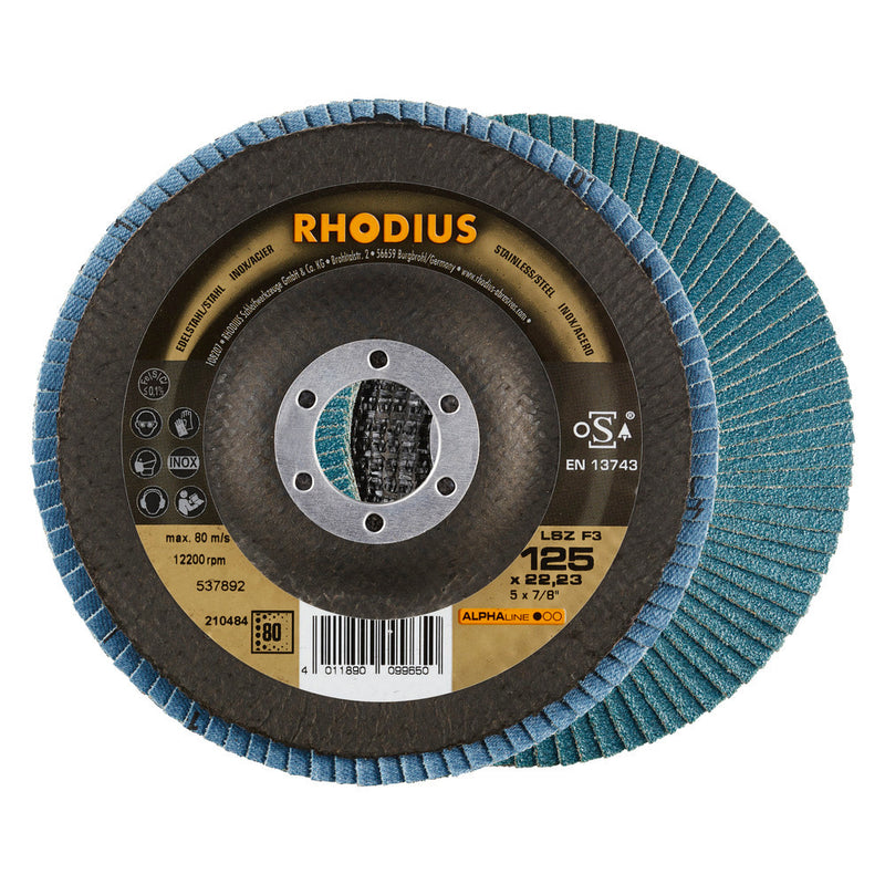 Disques à lamelles inclinée LSZ F3 125 mm Grain 60 - RHODIUS