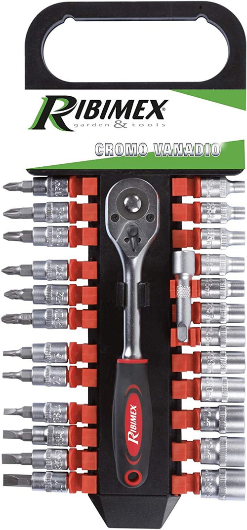 Kit Clé à cliquet 1/4" et embouts - RIBIMEX PRKOUT26/S