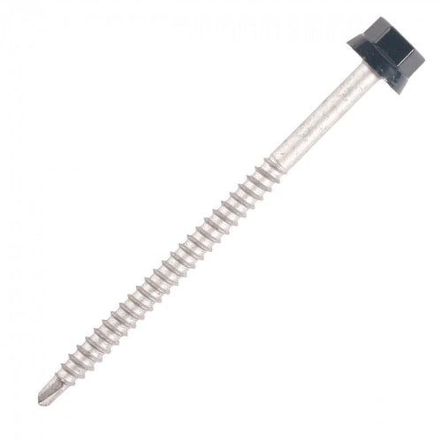 Vis bac acier - Sommet de nervure - Support bois - TH12 6.3x100 RAL au choix - 100 pièces