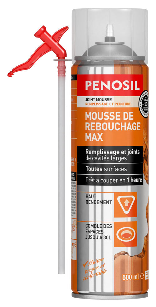 Mousse de Rebouchage Max mousse PU de remplissage 500ml manuel - PENOSIL MAX500
