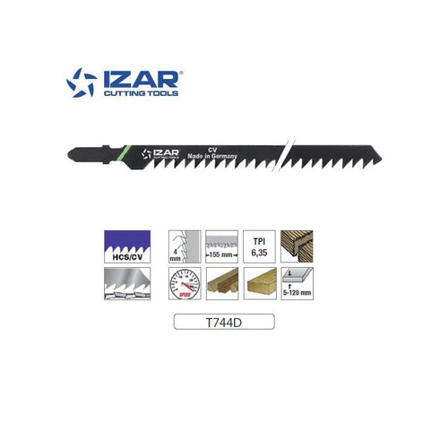 Lame de scie sauteuse coupe rapide et longue 180mm TPI6.35 – Paquet 3 PCS – IZAR (T744D)