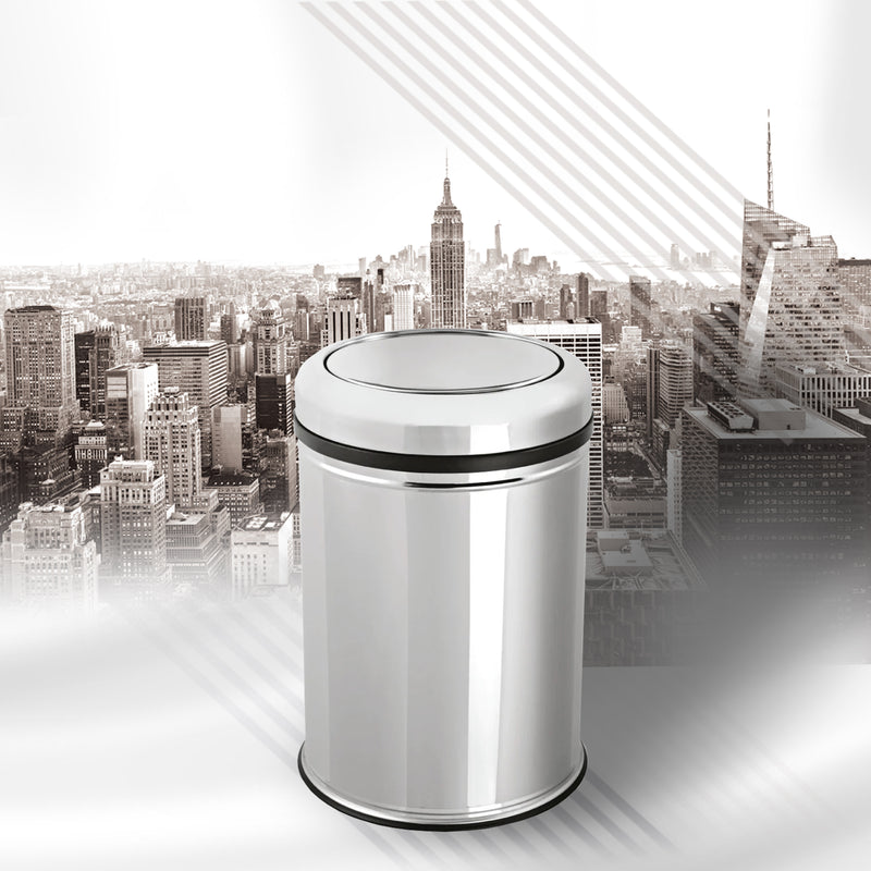 Poubelle moderne chromé couverture oscillant ISI 16 L - LPP