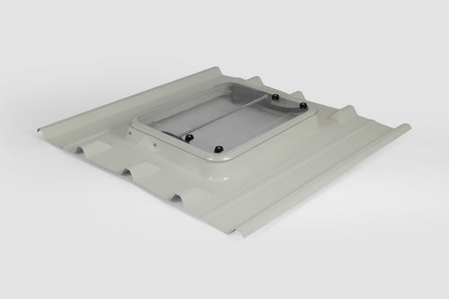 Lucarne de toit pour tôles bac acier ondulés profil 5 ondes – RAL 9002 Blanc – Vitre Synthétique incassable – LPP LUMICIEL
