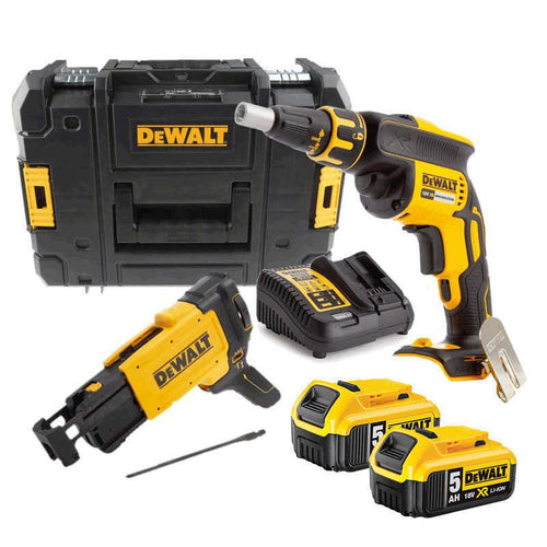 Visseuse à placo 18v (2x5,0 Ah) avec chargeur de vis en TSTAK DEWALT DCF620P2K