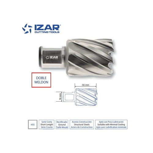 Fraise à carotter HSS courte (diamètres au choix) - IZAR 4070