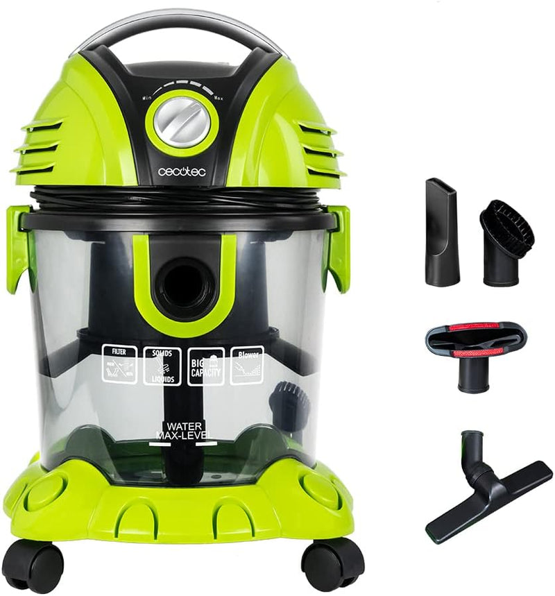 Aspirateur Solides et Liquides sans Sacs, 1400 W, 7 Mètres de Rayon d'Action, Capacité de 15 L, Filtre HEPA et Filtre à Eau - CECOTEC 08110