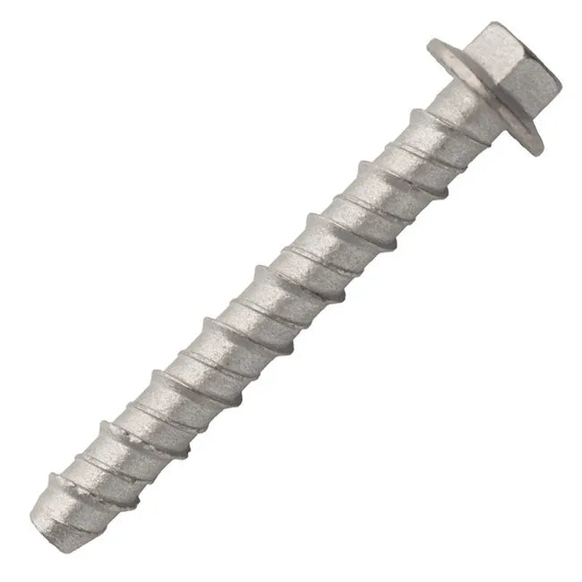 Vis béton en Acier Zingué - tête hexagonal à embase - M8 x 100 - ESSBOX 25 PCS - SCELL-IT