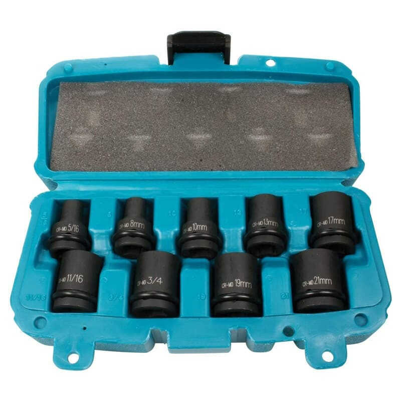 Coffret de douilles 1/2" hexagonales (9 pcs) - MAKITA P-46953