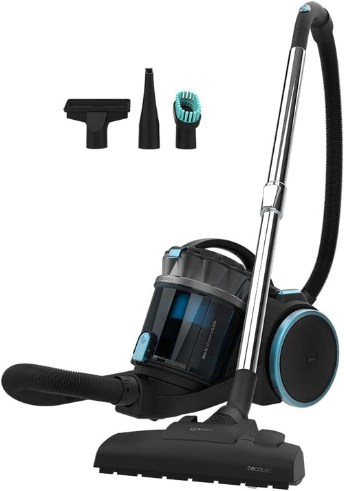 Aspirateur traineau Multicyclonic sans sac Conga Rockstar XL, 800 W, 20 kPa, Capacité de 4 L, Filtres à Haute Efficacité, Tube en Métal, Rayon d'action de 9M - CECOTEC 08591