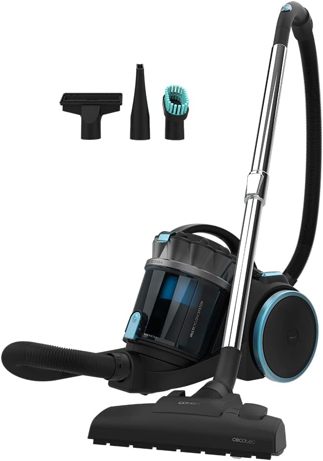 Aspirateur traineau Multicyclonic sans sac Conga Rockstar XL, 800 W, 20 kPa, Capacité de 4 L, Filtres à Haute Efficacité, Tube en Métal, Rayon d'action de 9M - CECOTEC 08591