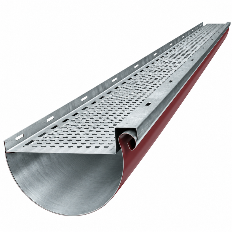 Grille pare-feuilles en acier 2 M pour gouttière demi-ronde développé 25 cm, protection anti-feuilles – LPP