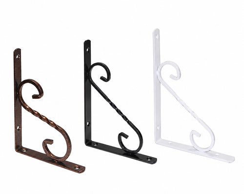Support pour étagère décorative noire en fer forgé 230 × 160 mm, support mural robuste – LPP BA343SY