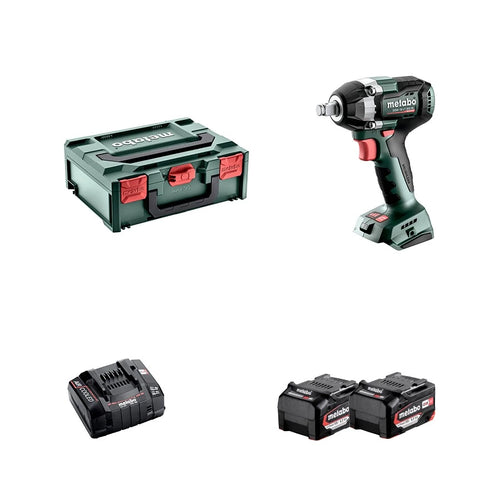Boulonneuse à chocs 18V 300 Nm 1/2" + 2 batteries 18V 5,2 AH + 1 chargeur dans metaBOX - METABO
