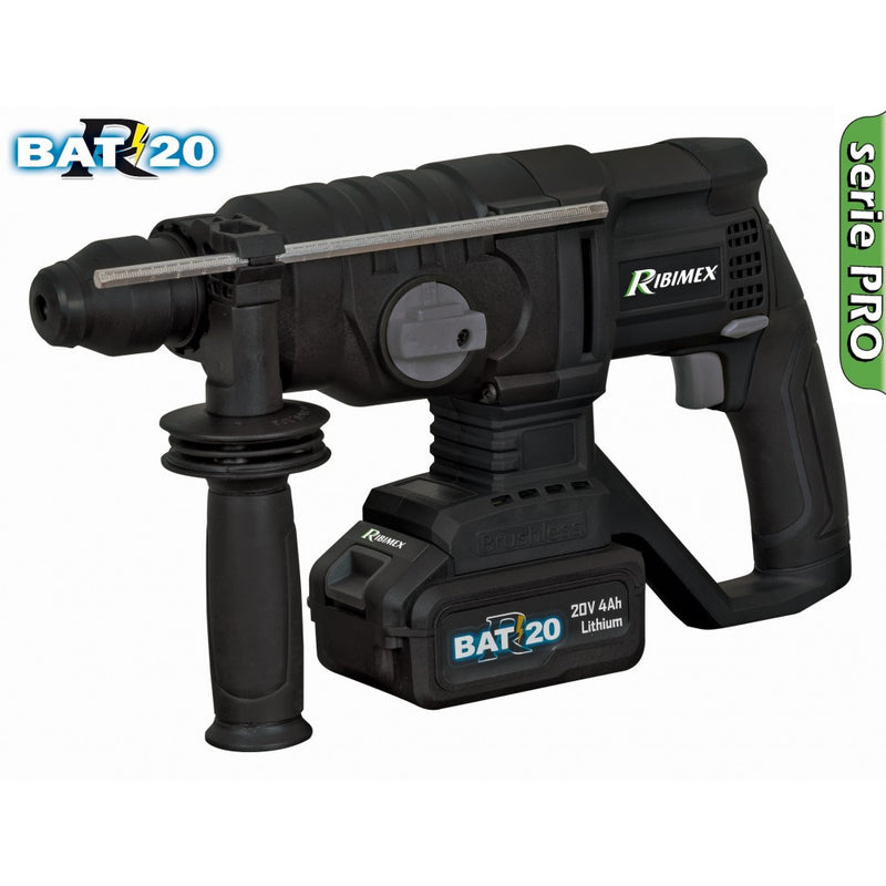 Coffret Perforateur-burineur SDS à batterie "R-BAT20" 20V avec une batterie 4Ah et chargeur rapide - RIBIMEX